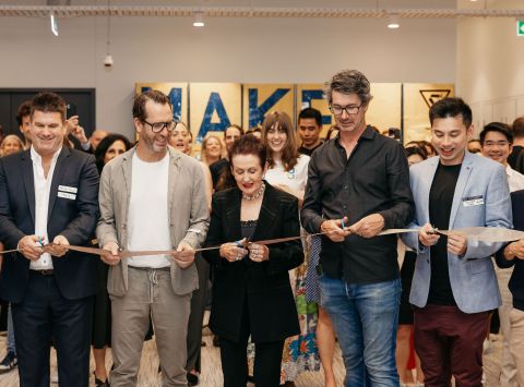 The Greenhouse Climate Tech Hub opened by Trevor Folsom, co-founder and chair Investible, Councillor Adam Worling, Lord Mayor of Sydney, Clover Moore AO, Creel Price CEO and co-founder Investible and Councillor HY William Chan. Image: Daniel Kukec Photography