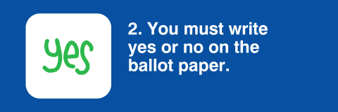 You must write yes or no on the ballot paper