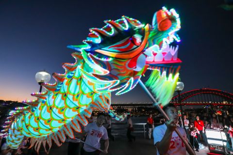 LED dragon and lion dances take an ancient Chinese tradition to a new level