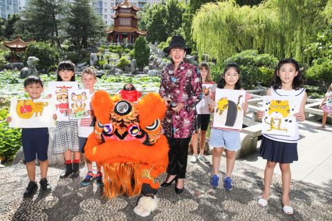 Lord Mayor Clover Moore with the Year of the Tiger competition winners. Credit: Renee Nowytarger