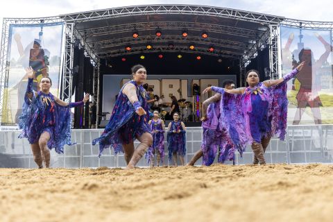 Brolga Dance Academy at Yabun Festival 2023 at Victoria Park, Camperdown. Image: Joseph Mayers