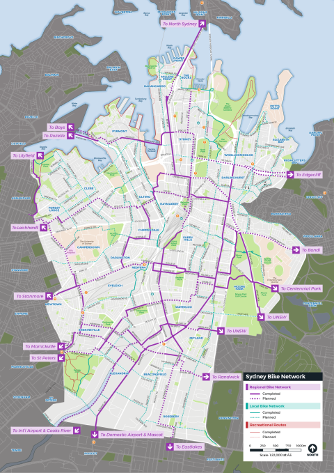 Bike network map