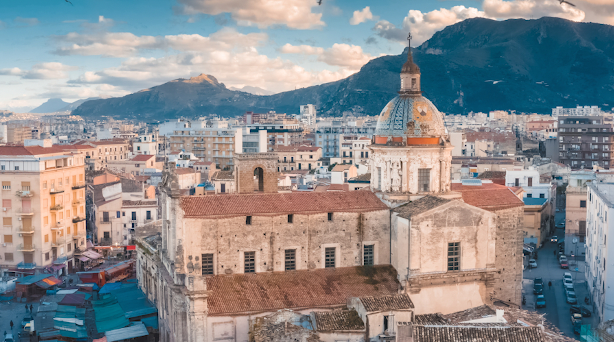 Cityscape of Palermo, the capital of Sicily, in Italy.
