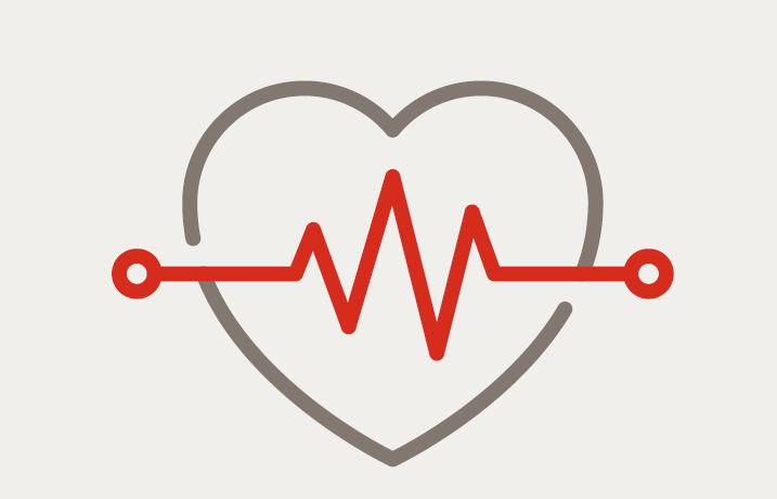 Icoon in de vorm van een hart met ECG