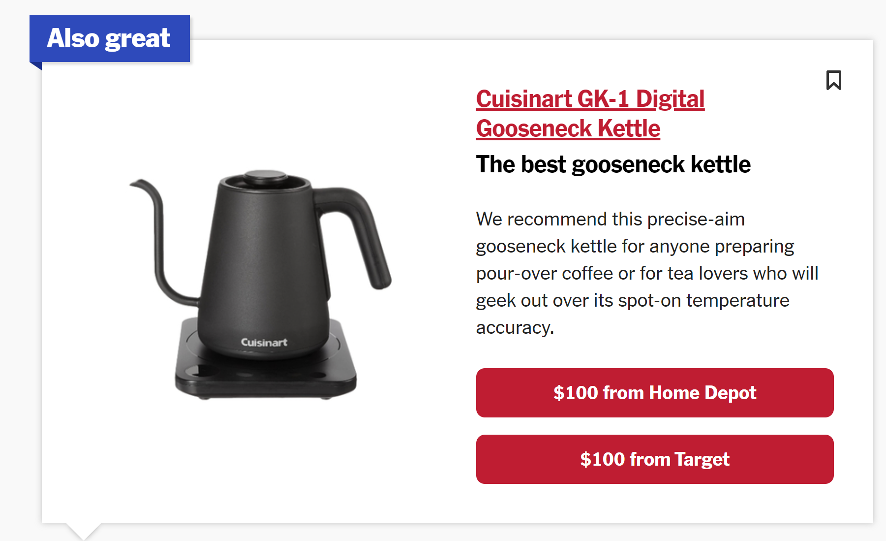 Cuisinart Digital Gooseneck Kettle GK-1 - The Home Depot