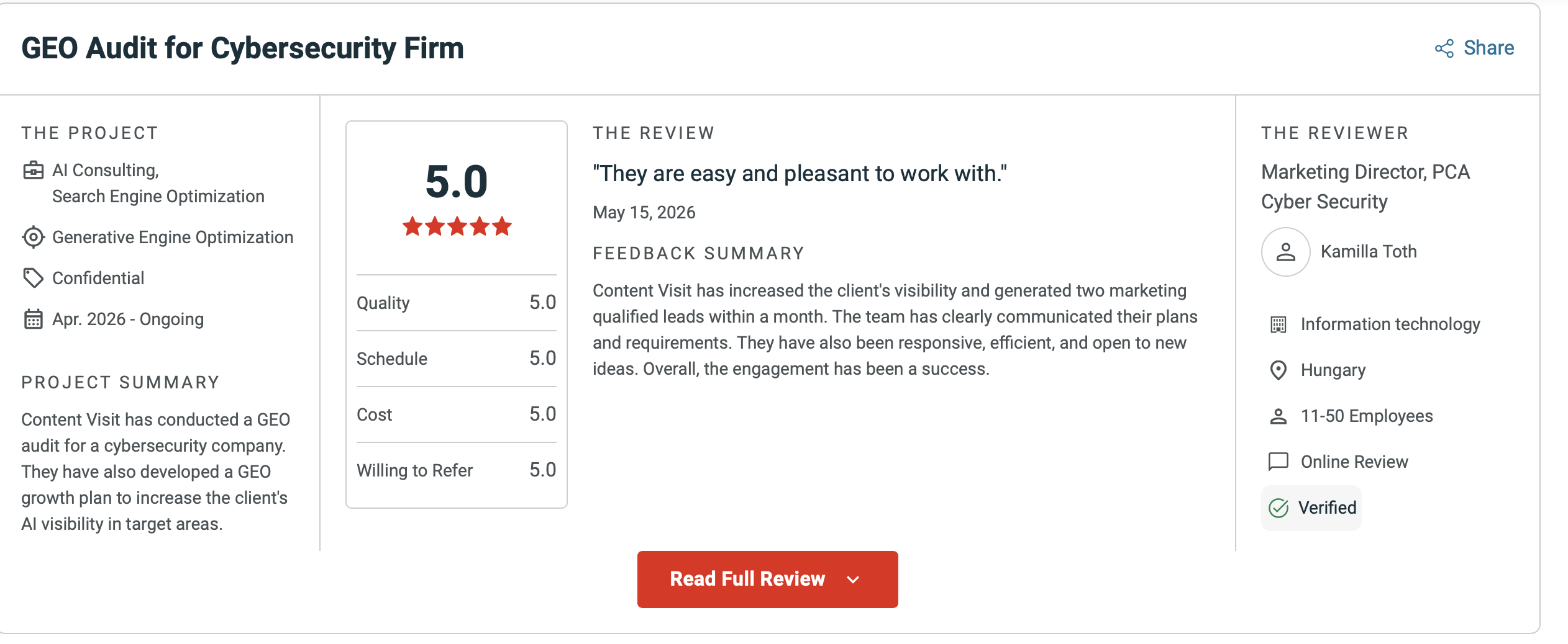 Content Visit Clutch Review