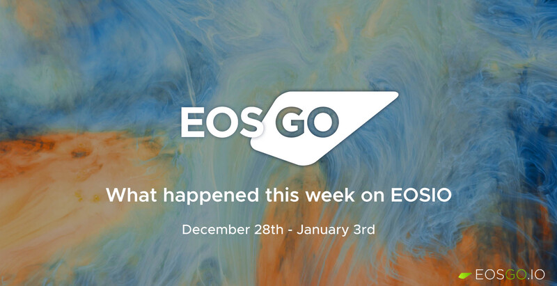 What happened this week on EOSIO | December 28 - January 3