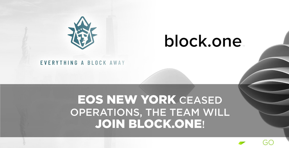 EOS New York ceased operations, the team will join Block.One! 