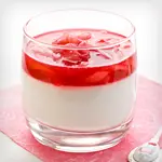 Vanilla Mousse with Rhubarb Sauce