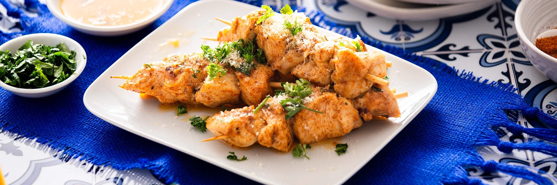 Keto Spicy Air Fryer Garlic Parmesan Chicken Skewers