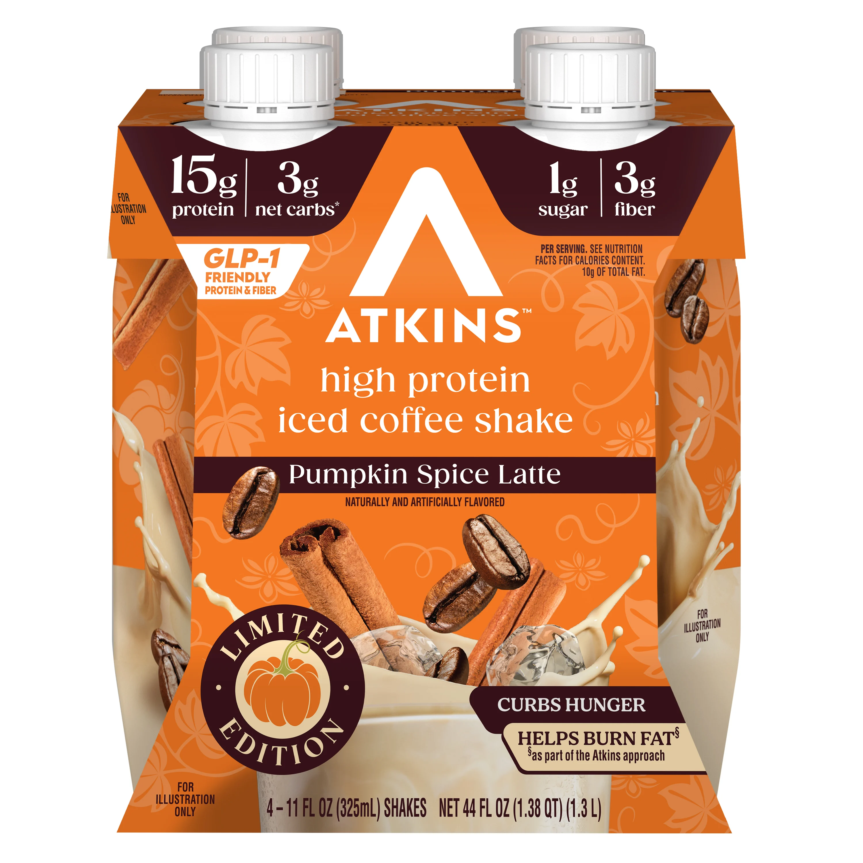 401032 ATK USA Pkg RTD 325ml Iced Coffee PSL 4ct 3D Front Force