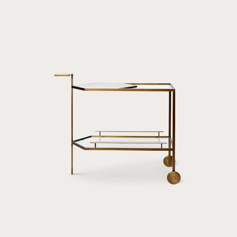 In studio photograph of Gin Lane Bar Cart