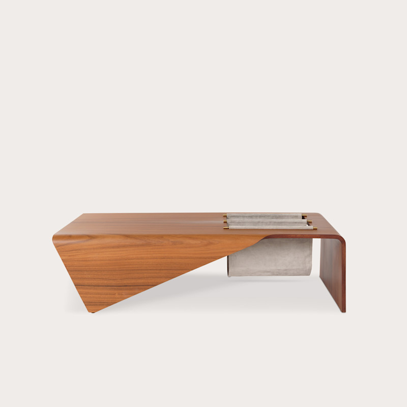 In studio photograph of ANDORINHA Coffee Table with Magazine Holder