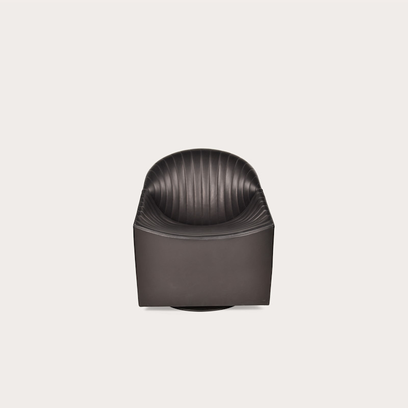 In studio photograph of Oyster Armchair Swivel