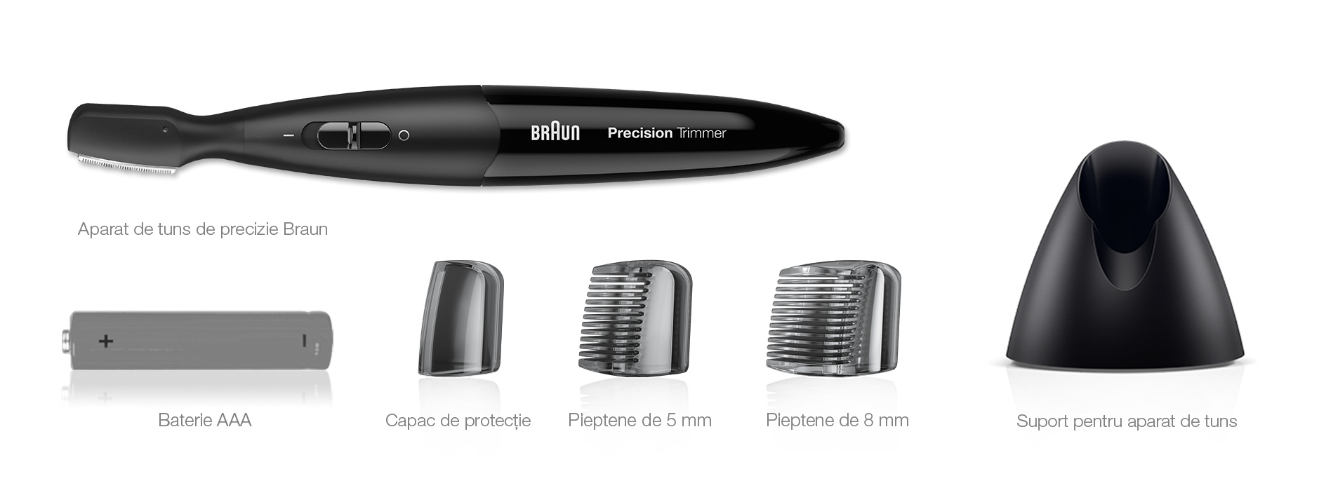 Aparat de tuns de precizie Braun cu diverse accesorii de stilizare
