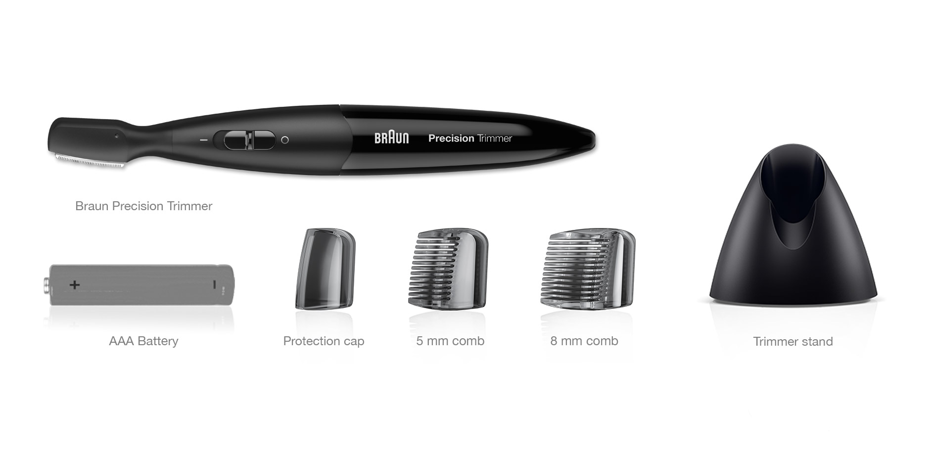 Aparat de tuns de precizie Braun cu diverse accesorii de stilizare