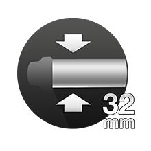 32 mm wide barrel