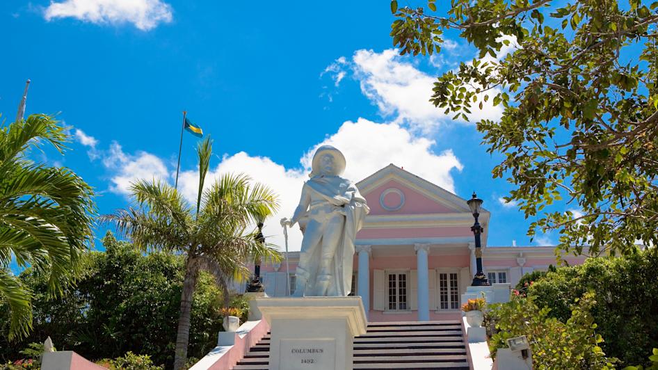 Christoph Kolumbus Statue vor Regierungsgebäude, Nassau, Bahamas