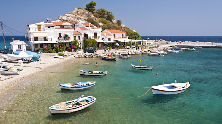 Bucht Kokkari, Samos, Ägäis