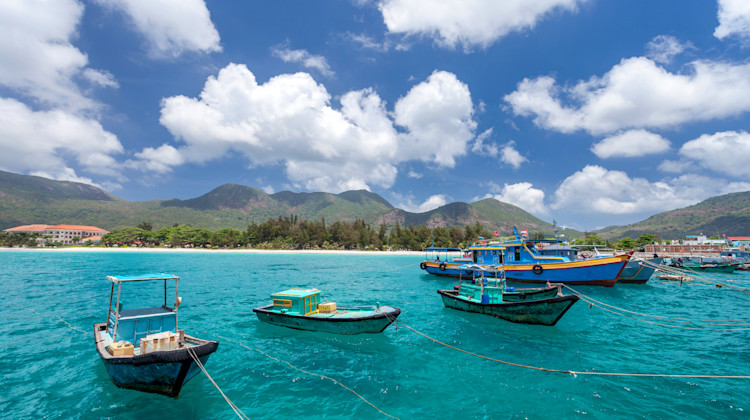 Fischerboote, Insel Côn Đảo, Südvietnam