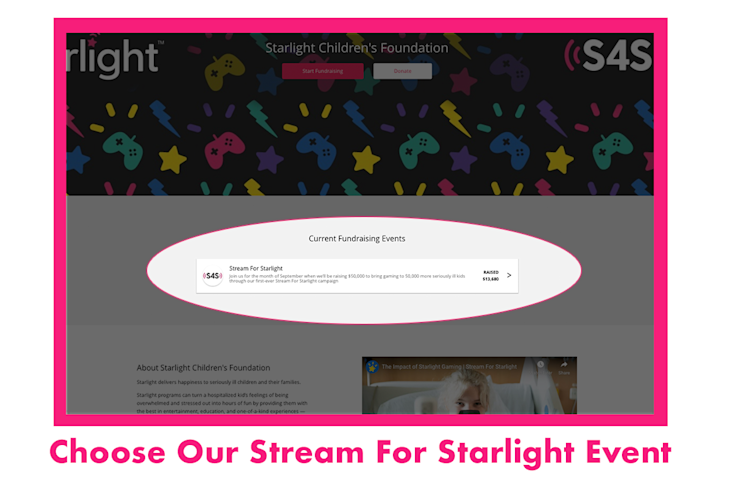 Choose stream for starlight