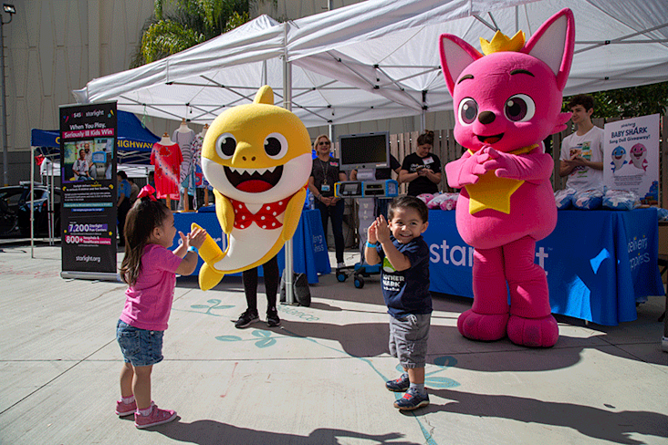 Kids playing at the health fair