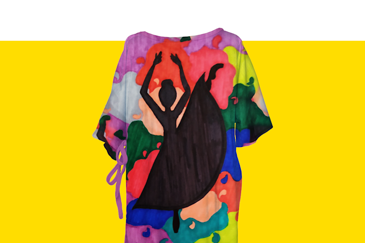 Hospital gown with a ballerina