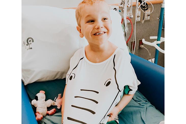 Finn in his favorite elephant gown