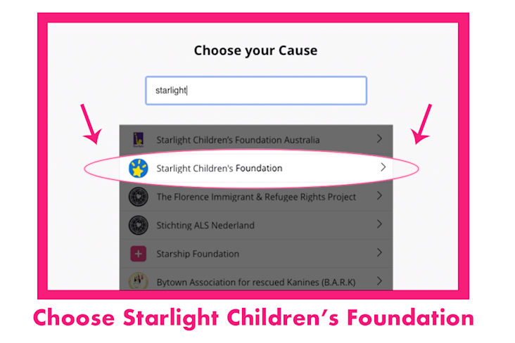 Choose starlight children's foundation