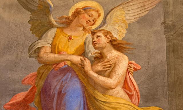 Neuvaine Miséricorde - jour 8 - Anges sortant des âmes du purgatoire - Peinture
