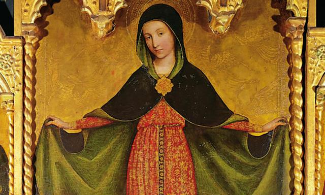 Neuvaine pour la Paix - jour 9 - La Vierge ouvrant son manteau pour accueillir ceux qui s'y réfugient - peinture