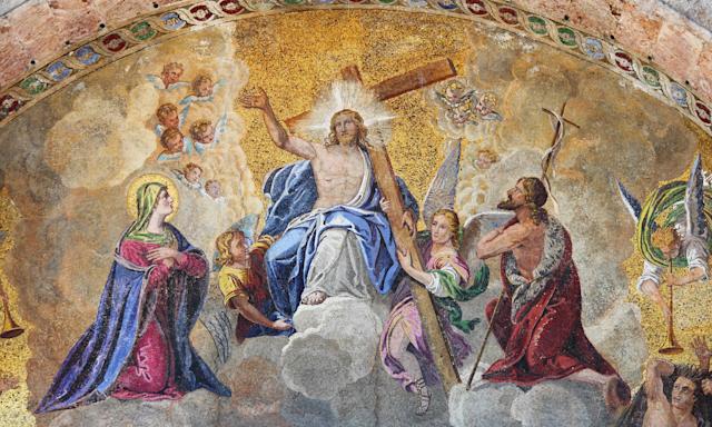 Neuvaine Miséricorde - jour 7 - Le Christ en majesté - Mosaïque du portail principal de la basilique st Marc, Venise