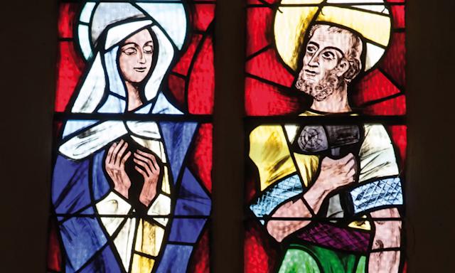Neuvaine de l'Avent - jour 3 - La Vierge Marie et saint Joseph - vitrail