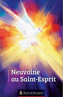 Neuvaine au St Esprit - le livret - une colombe blanche irradie de toutes les couleurs