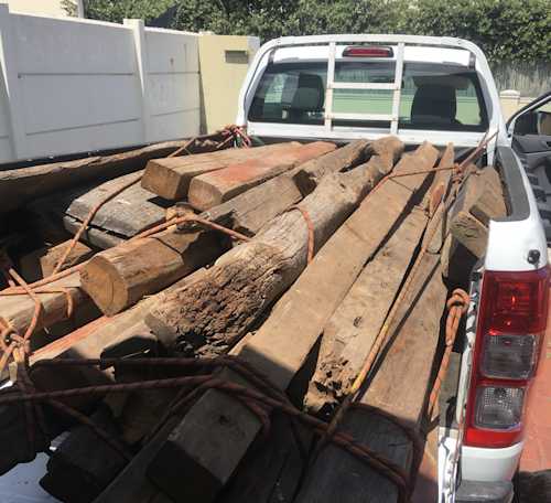 Bakkie load of previously used wood Bakkie load of previously used wood