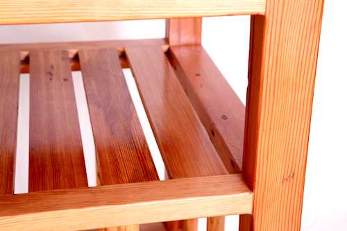 Closeup of slats in an Oregon Pine work bench Closeup of slats in an Oregon Pine work bench