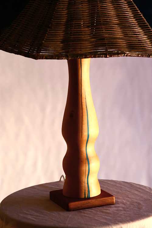 Yellowwood lamp stand and second hand lamp shade Yellowwood lamp stand and second hand lamp shade