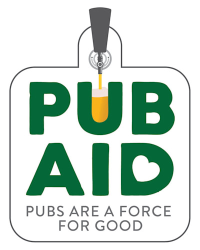 The logos of various organisations that support PubAid