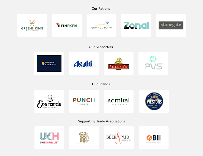 The logos of various organisations that support PubAid