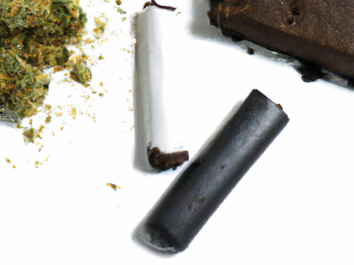 Joint, Vape & Brownie auf weißem Untergrund