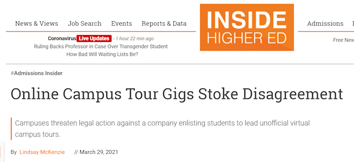 Inside Higher Ed reports: “The authentic, unfiltered voice is often the most compelling”