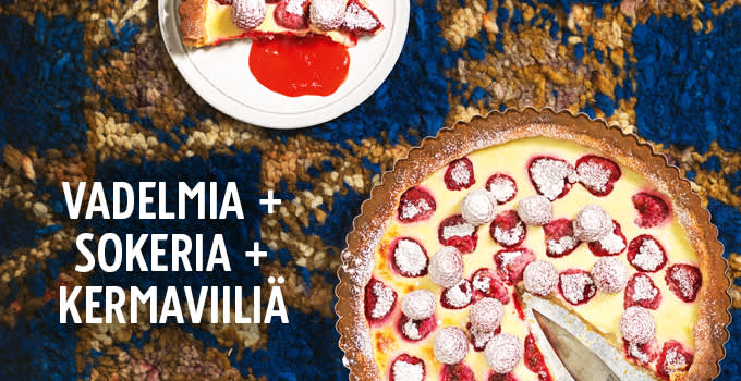 KSM 1+1+1 vadelmapiirakka