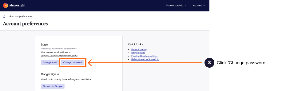 changing your password - 3