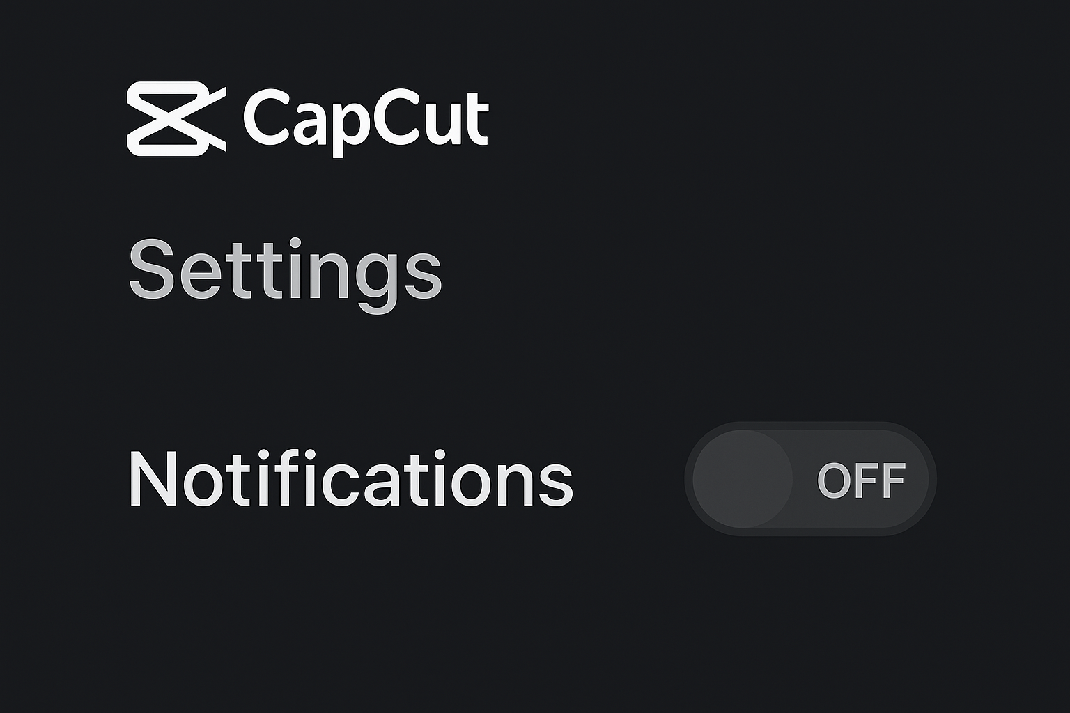 Screenshot Notifications OFF in CapCut