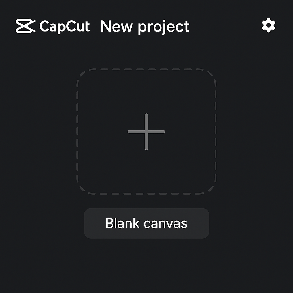 Screenshot CapCut New Project → Blank Canvas