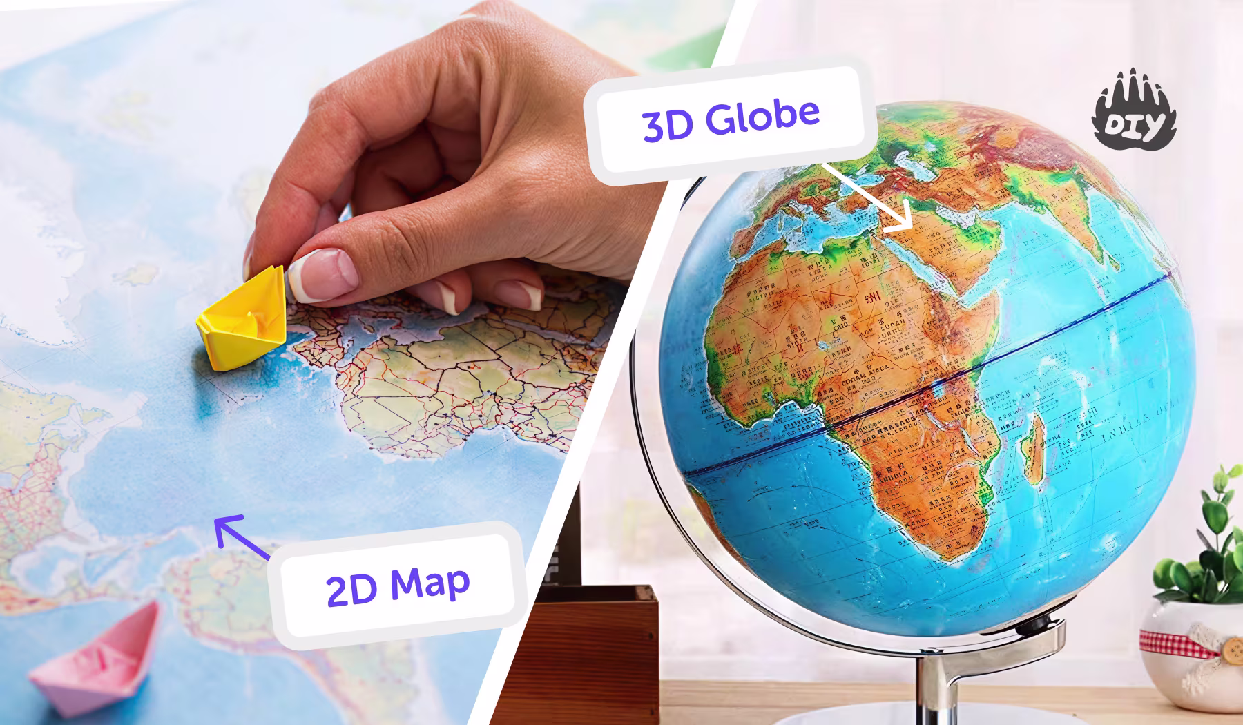 What is the difference between a map and a globe Explained by Ai Homework helper
