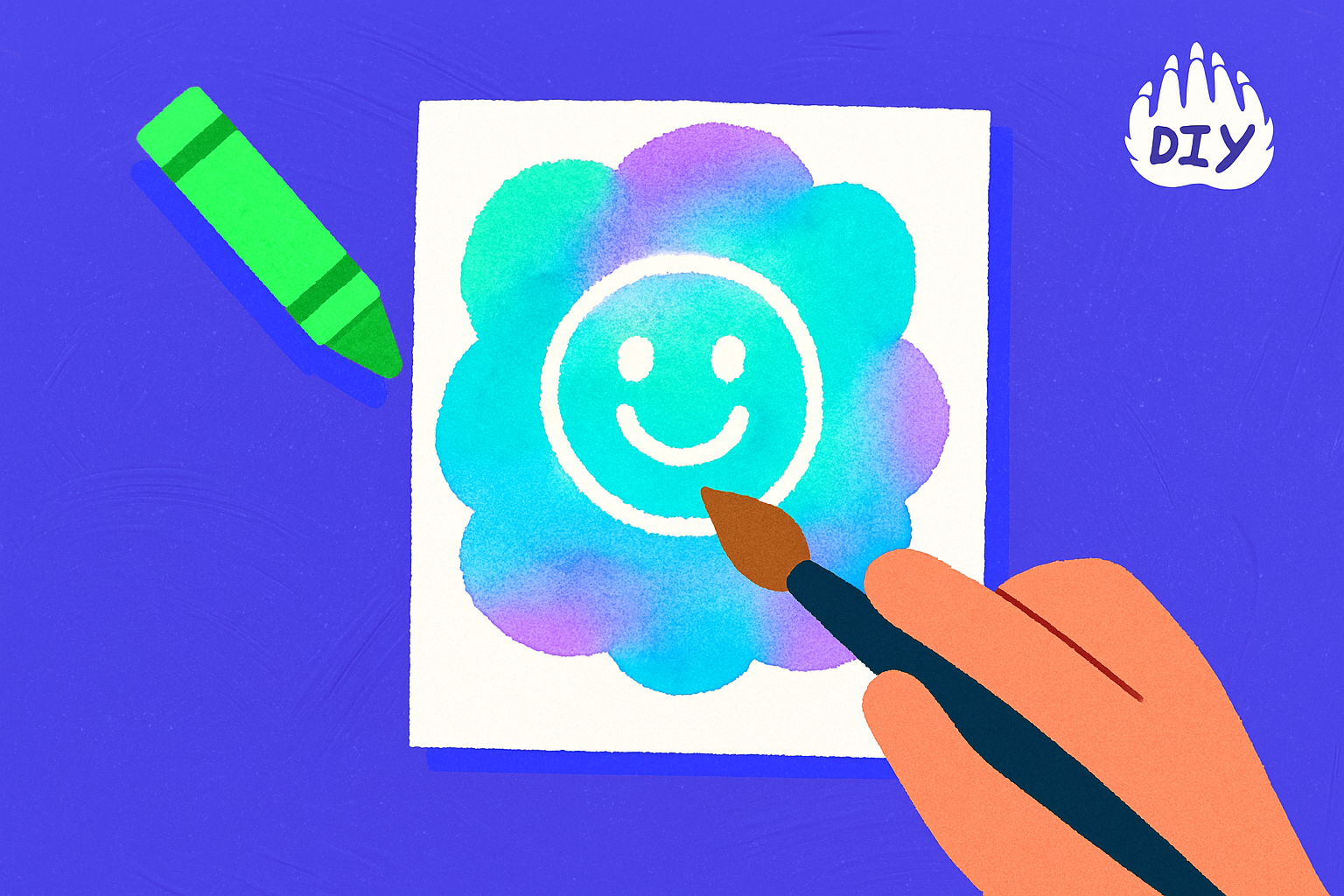 1. Watercolor Resist Art with Crayons or Oil Pastels