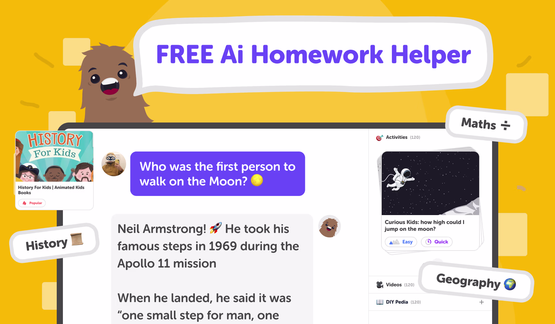 AI homework helper for history