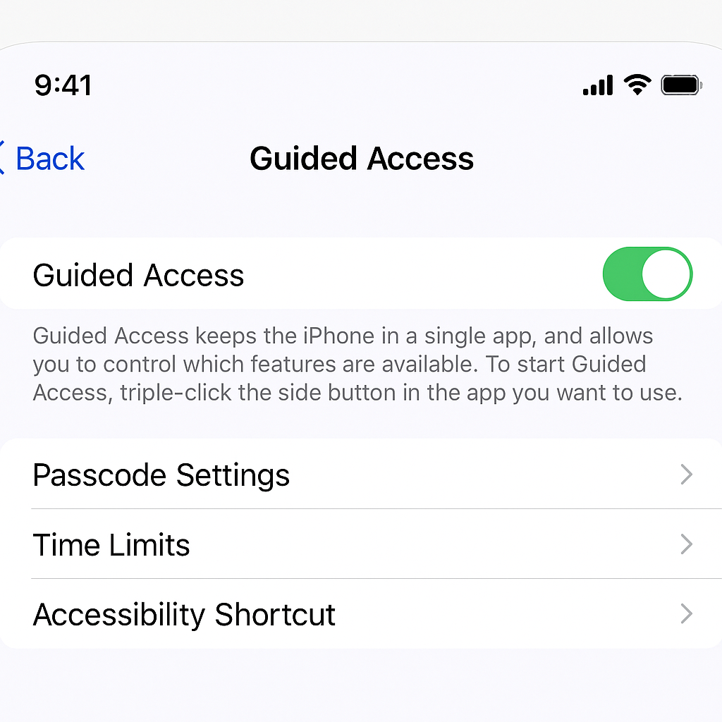 Screenshot iOS Guided Access ON