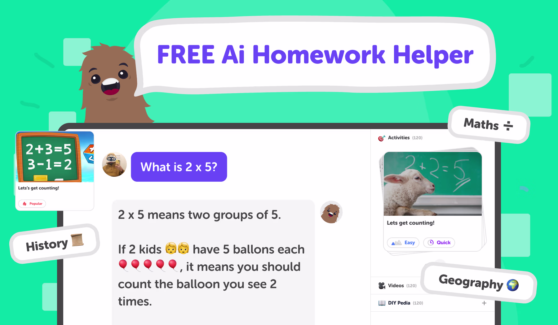 Free AI homework helper for kids